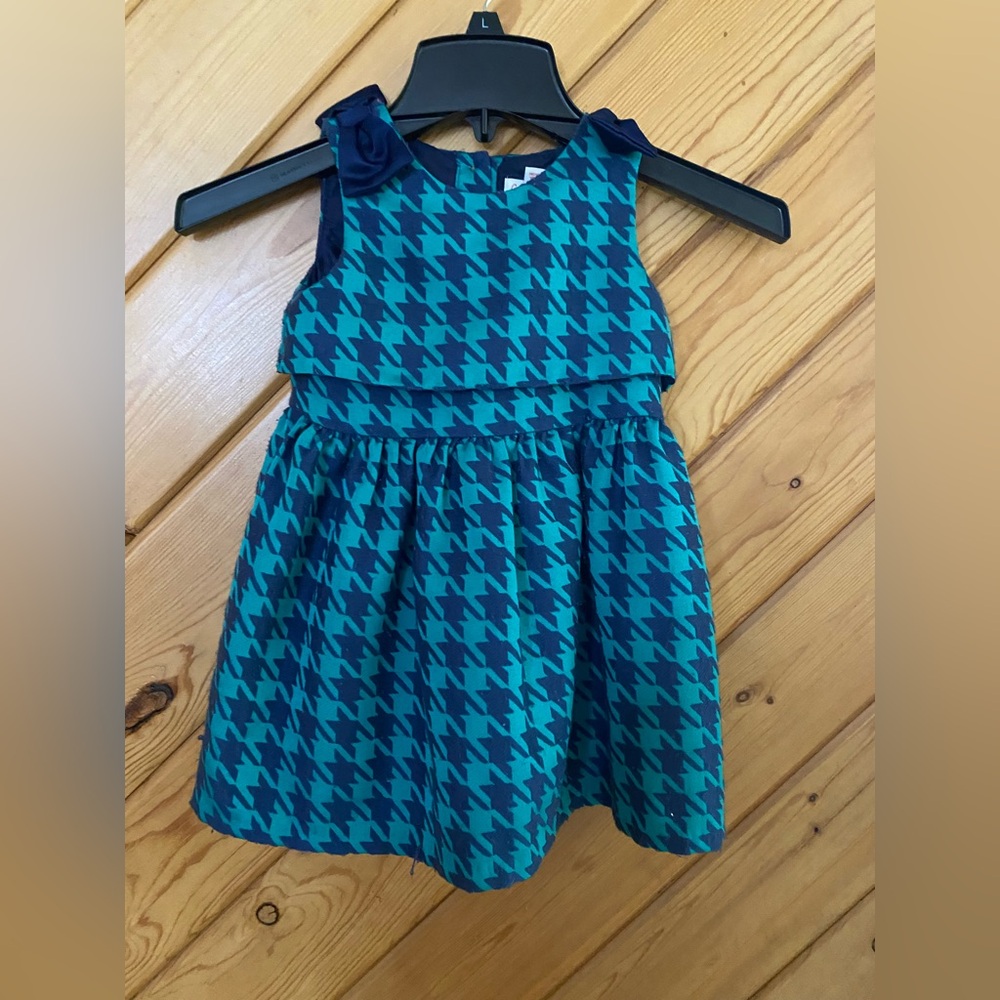 Cat and Jack girls 3T short sleeve light blue dark blue blue dress (o13)
